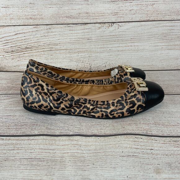 Aldo Dwendadan Womens Sz 7B Ballet Flats Cap Toe Cheetah Black - Picture 5 of 11